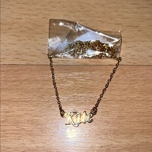 Gold Necklace with Name Pendant